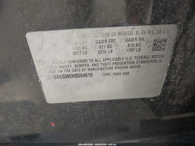 2017 CHEVROLET CRUZE LT AUTO 9