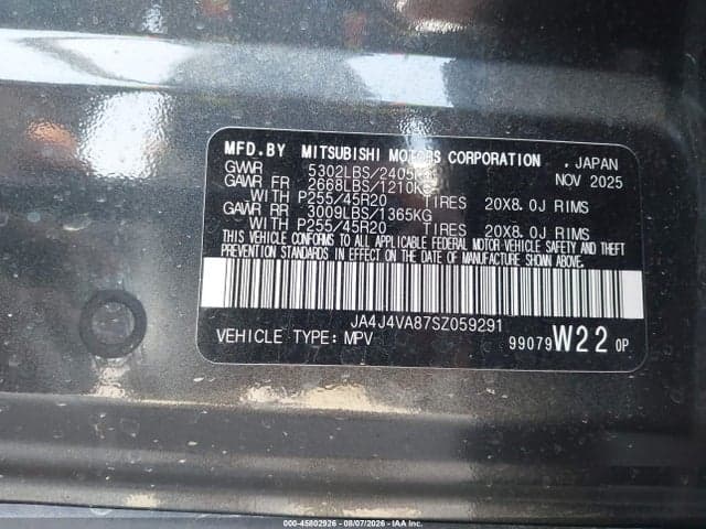 2025 MITSUBISHI OUTLANDER SE 2.5 S-AWC/TRAIL EDITION S-AWC 9