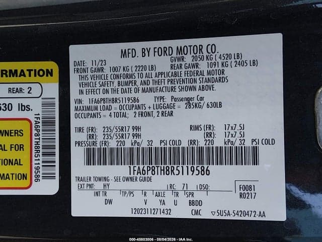 2024 FORD MUSTANG ECOBOOST FASTBACK 9