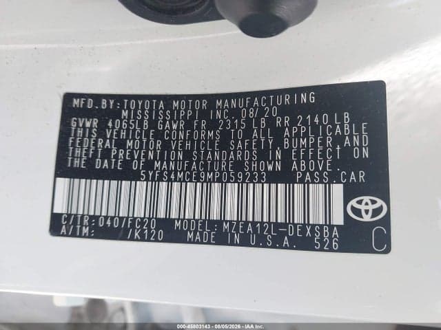 2021 TOYOTA COROLLA SE NIGHTSHADE EDITION 9