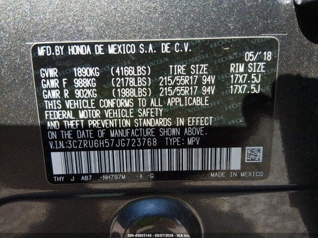 2018 HONDA HR-V EX 9