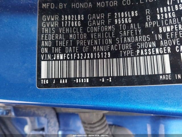 2018 HONDA CIVIC EX-T 9