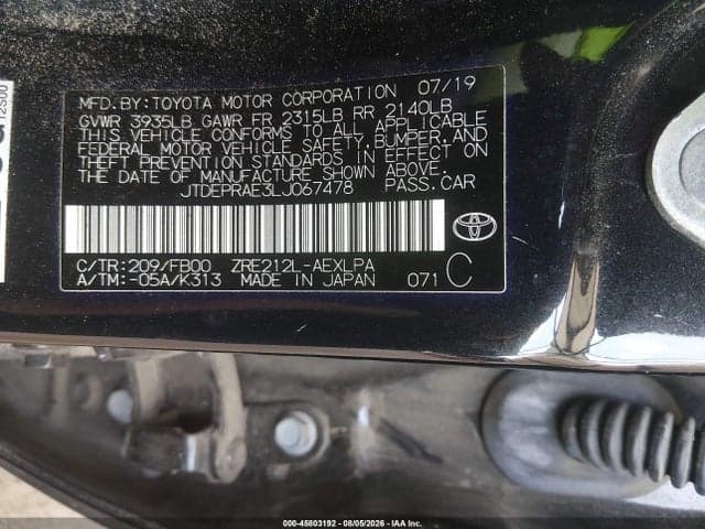2020 TOYOTA COROLLA LE 9