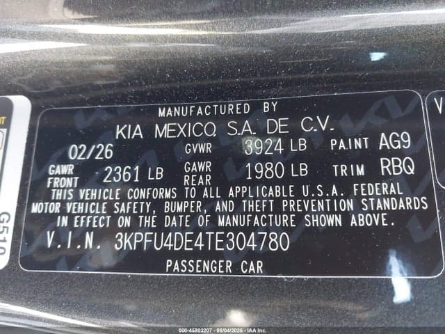 2026 KIA K4 EX 9