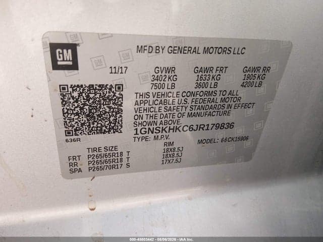 2018 CHEVROLET SUBURBAN LT 9