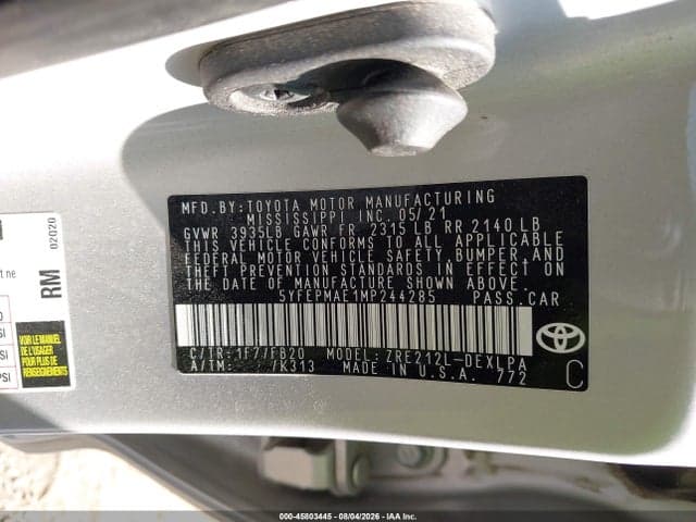 2021 TOYOTA COROLLA LE 9