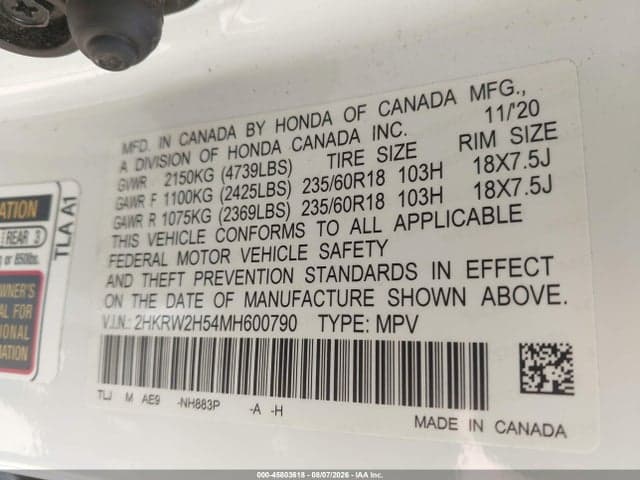 2021 HONDA CR-V AWD EX 9