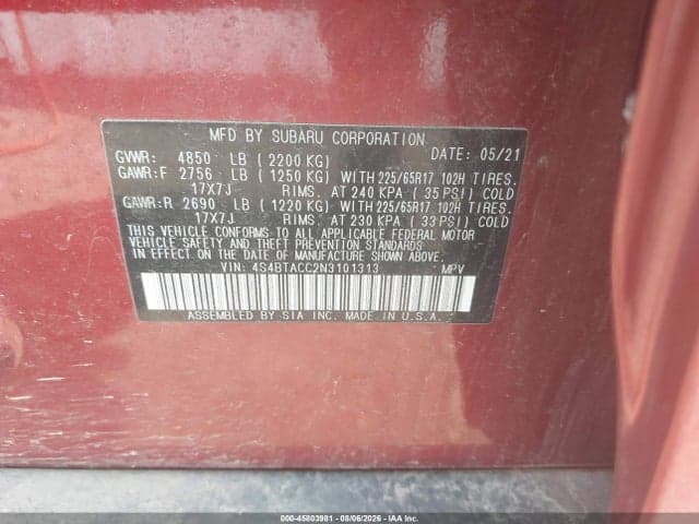 2022 SUBARU OUTBACK PREMIUM 9