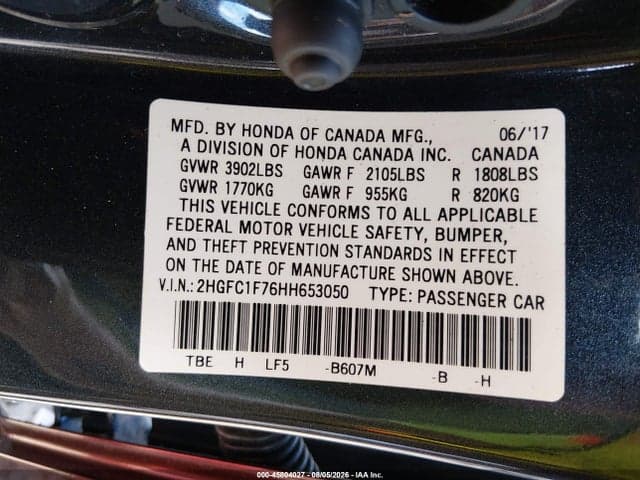 2017 HONDA CIVIC EX-L 9