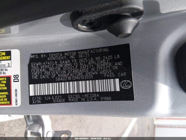 2021 LEXUS ES 350 9