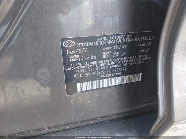 2017 HYUNDAI SONATA SE 9