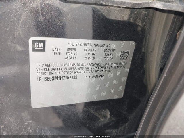 2017 CHEVROLET CRUZE LT AUTO 9