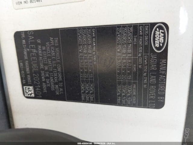 2020 LAND ROVER DEFENDER 110 SE 9