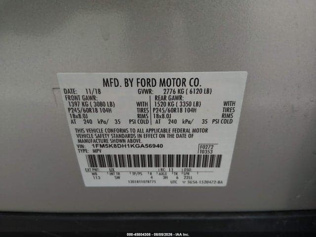 2019 FORD EXPLORER XLT 9