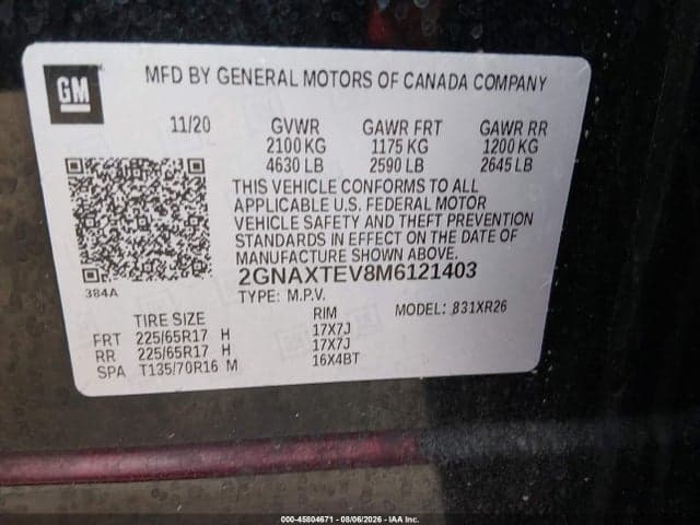 2021 CHEVROLET EQUINOX AWD 2FL 9