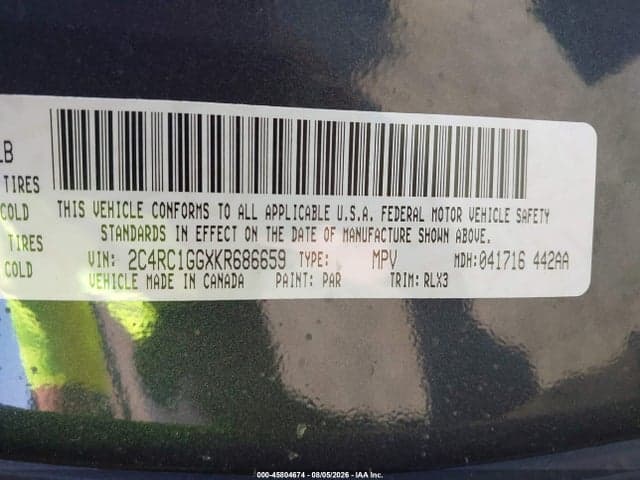 2019 CHRYSLER PACIFICA LIMITED 9
