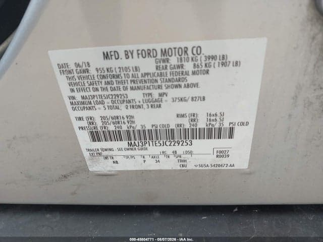 2018 FORD ECOSPORT SE 9