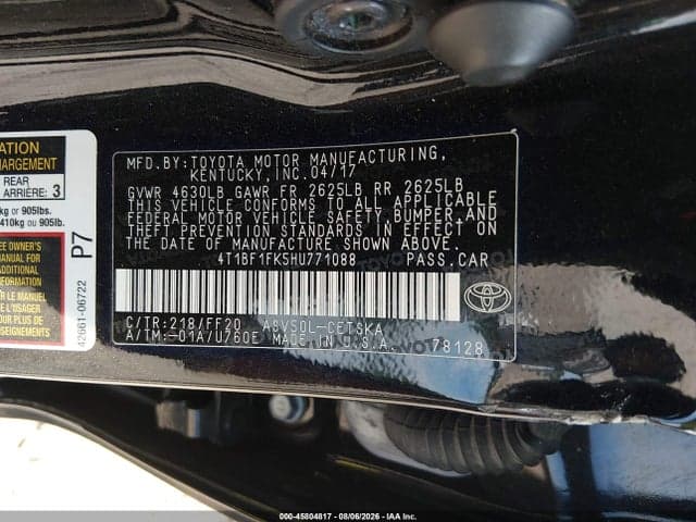 2017 TOYOTA CAMRY SE 9