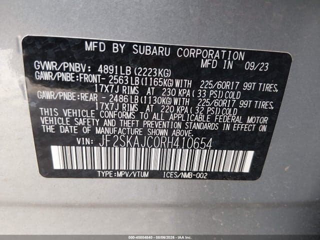 2024 SUBARU FORESTER WILDERNESS 9