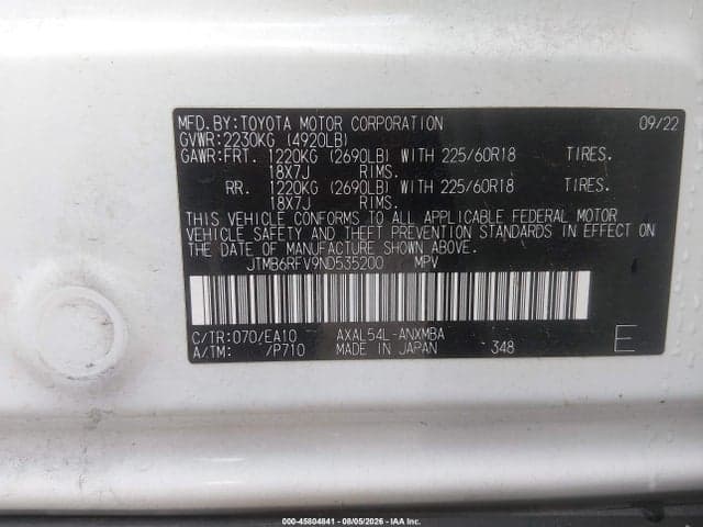2022 TOYOTA RAV4 HYBRID XLE PREMIUM 9