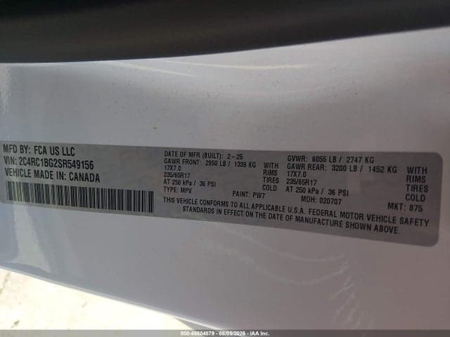 2025 CHRYSLER PACIFICA SELECT 9