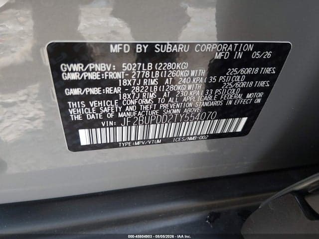 2026 SUBARU OUTBACK LIMITED 9