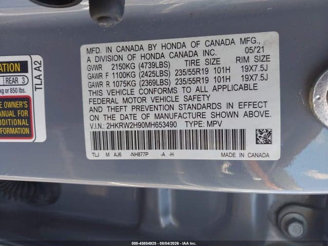2021 HONDA CR-V AWD TOURING 9