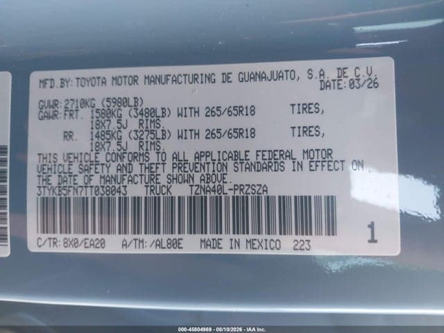 2026 TOYOTA TACOMA TRD SPORT 9