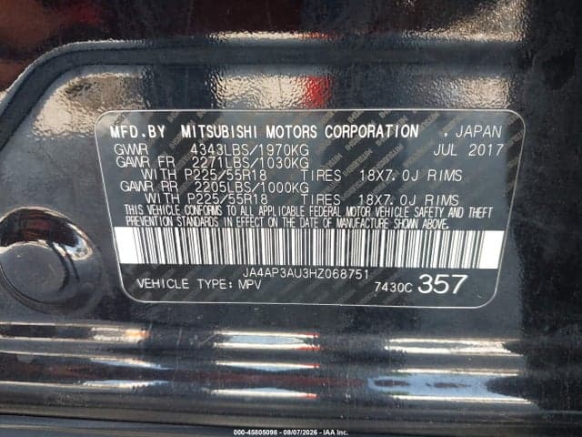 2017 MITSUBISHI OUTLANDER SPORT 2.0 LE 9