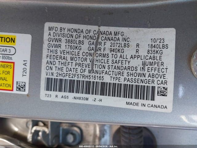 2024 HONDA CIVIC SPORT 9
