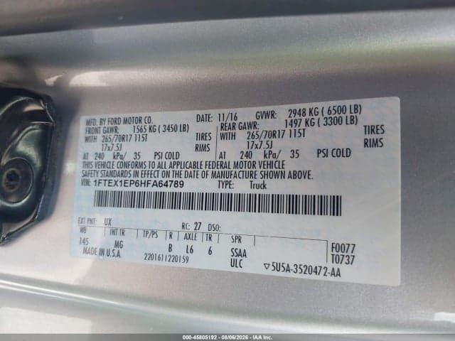 2017 FORD F-150 XLT 9