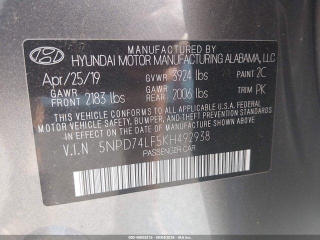 2019 HYUNDAI ELANTRA SE 9