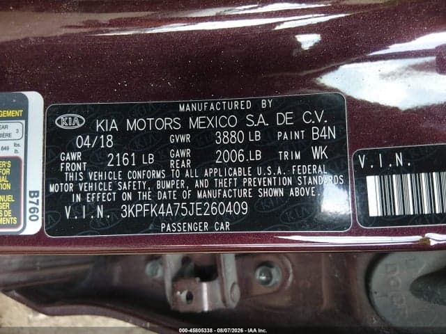2018 KIA FORTE LX 9
