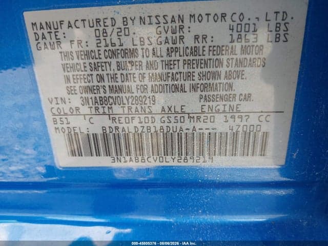 2020 NISSAN SENTRA SV XTRONIC CVT 9
