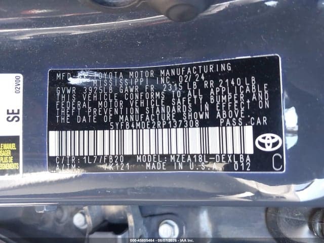 2024 TOYOTA COROLLA LE 9