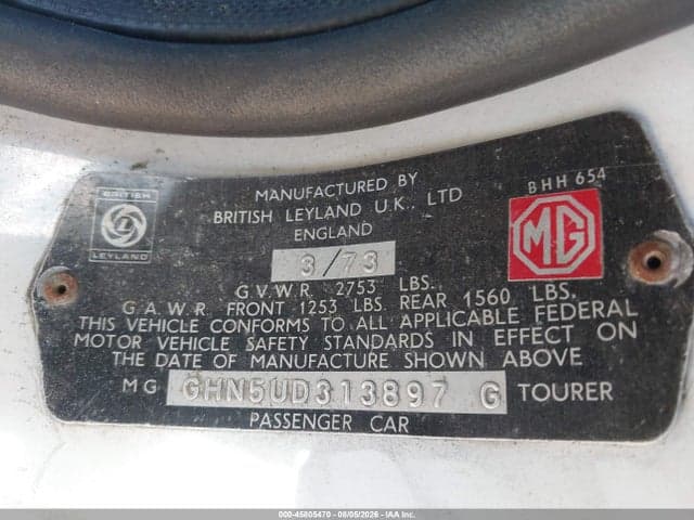 1973 MGB CAR 9