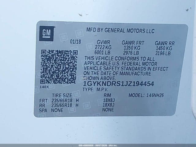 2018 CADILLAC XT5 LUXURY 9