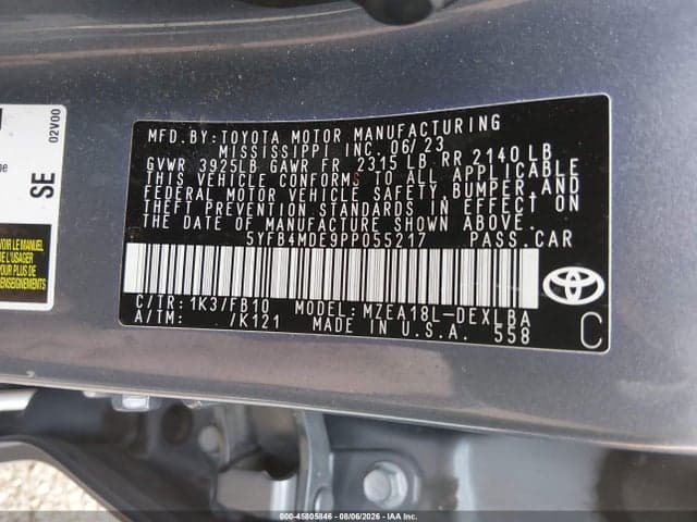2023 TOYOTA COROLLA LE 9