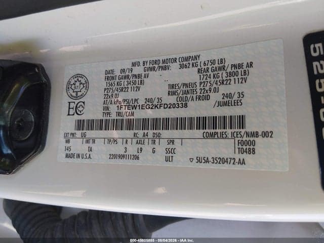 2019 FORD F-150 LIMITED 9