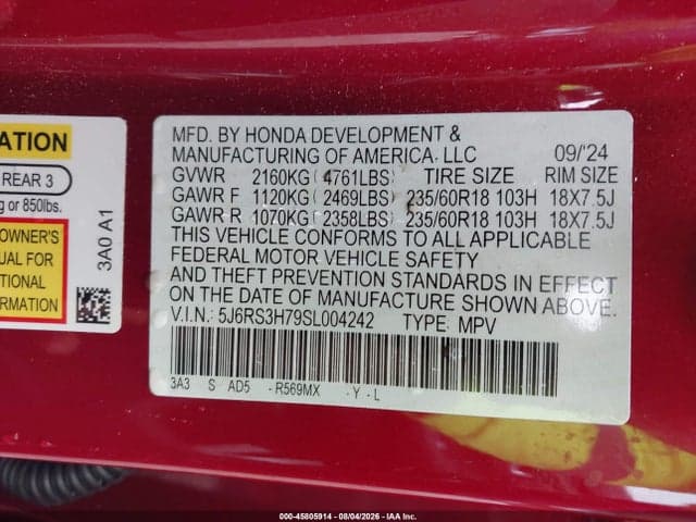 2025 HONDA CR-V EX-L 2WD 9