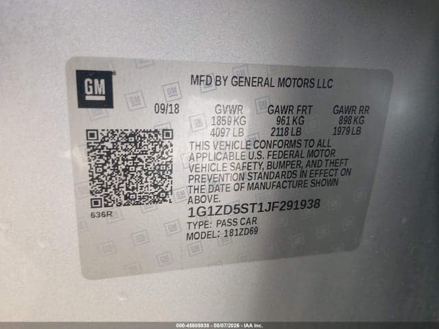 2018 CHEVROLET MALIBU LT 9