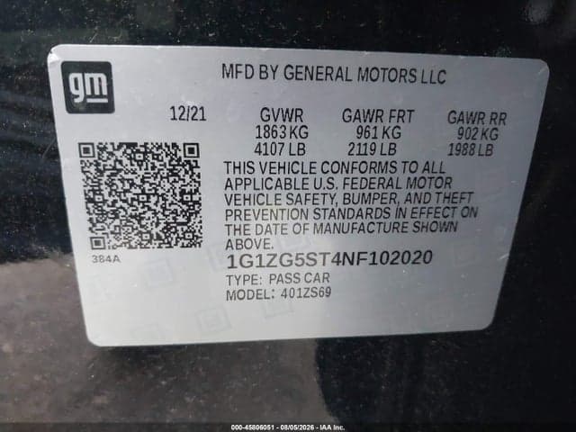 2022 CHEVROLET MALIBU FWD RS 9
