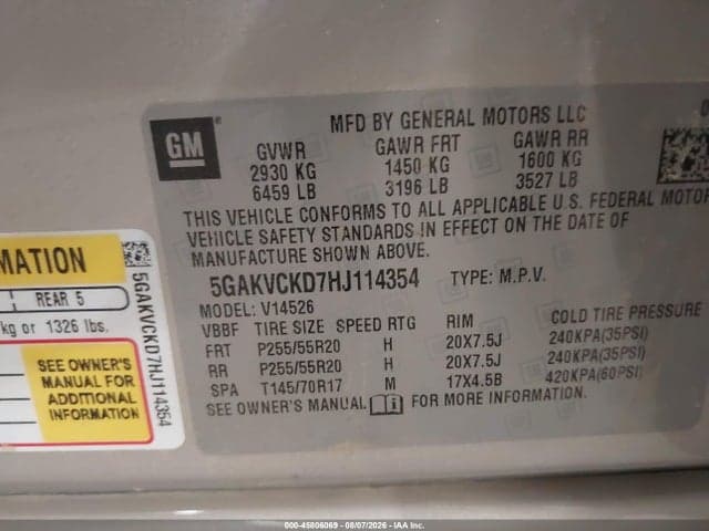 2017 BUICK ENCLAVE PREMIUM 9