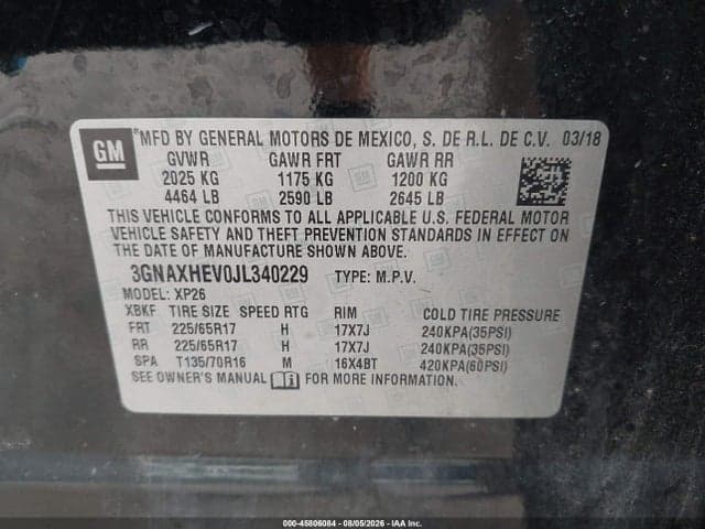 2018 CHEVROLET EQUINOX LS 9