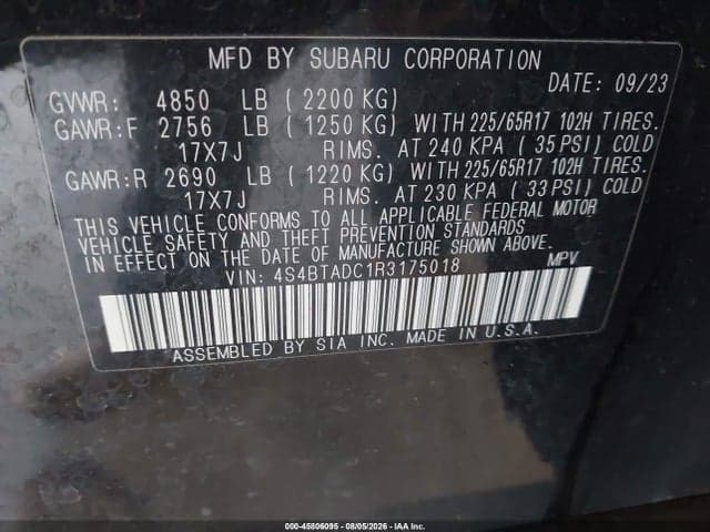 2024 SUBARU OUTBACK PREMIUM 9