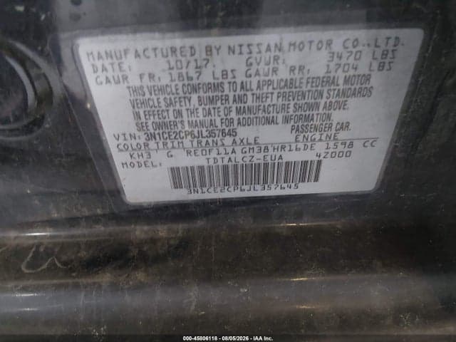 2018 NISSAN VERSA NOTE S 9