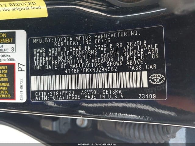 2017 TOYOTA CAMRY SE 9
