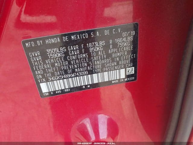 2019 HONDA FIT EX 9