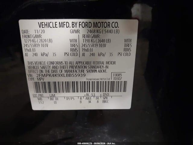 2020 FORD EDGE TITANIUM 9