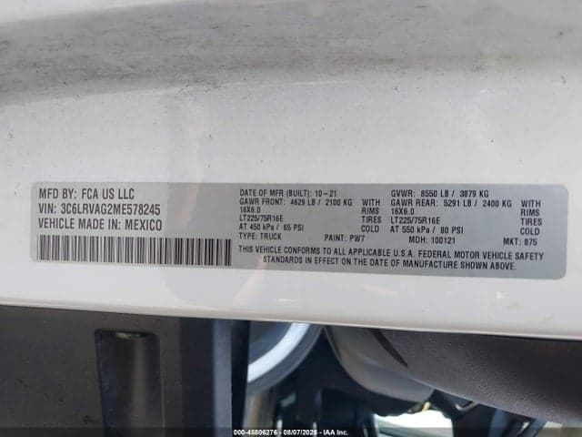 2021 RAM PROMASTER 1500 LOW ROOF 136 WB 9